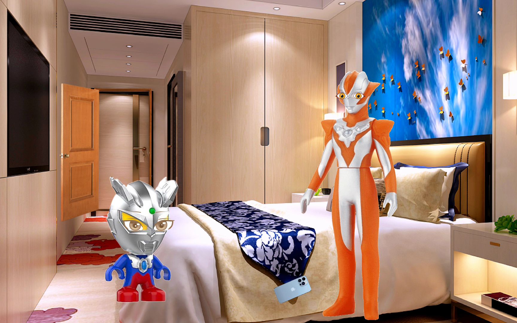 小奥特曼知道了进别人房间要轻轻地敲门