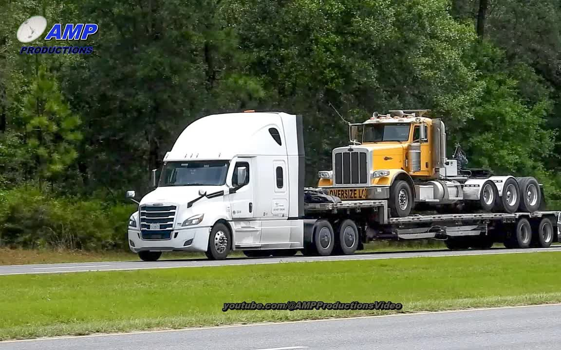 【北美卡车】【amp productions】白色 freightliner 卡斯卡迪亚 黄色