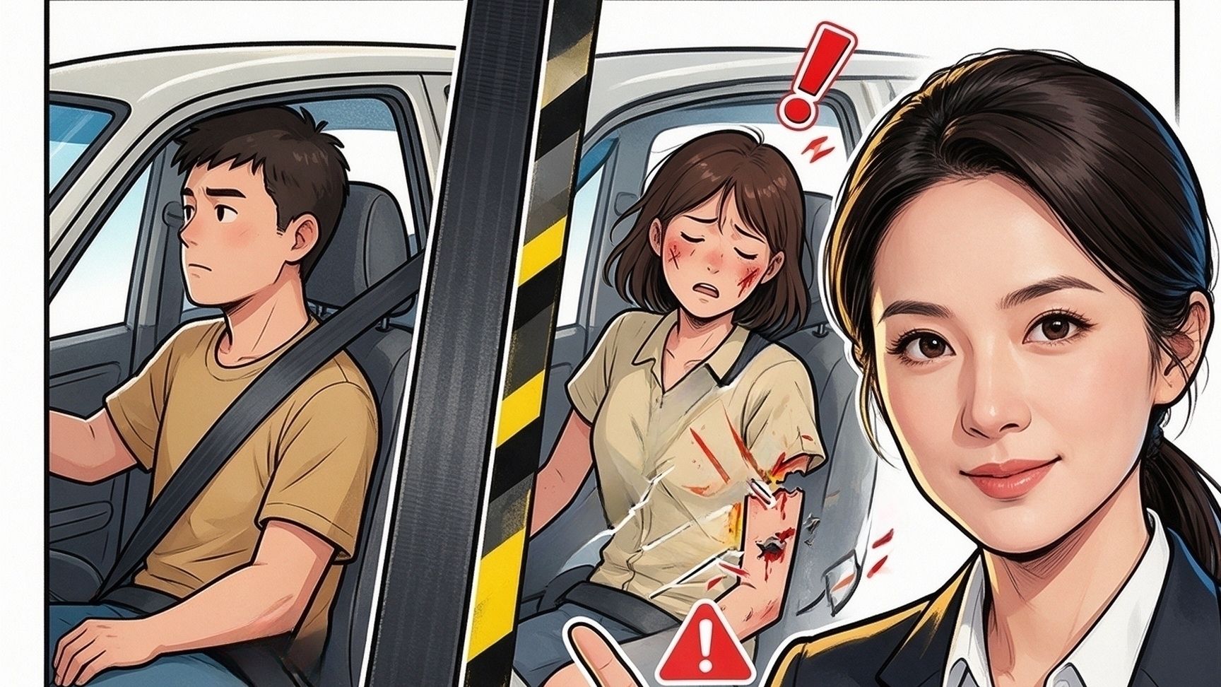 刚被交警教育系安全带，50分钟后出事了