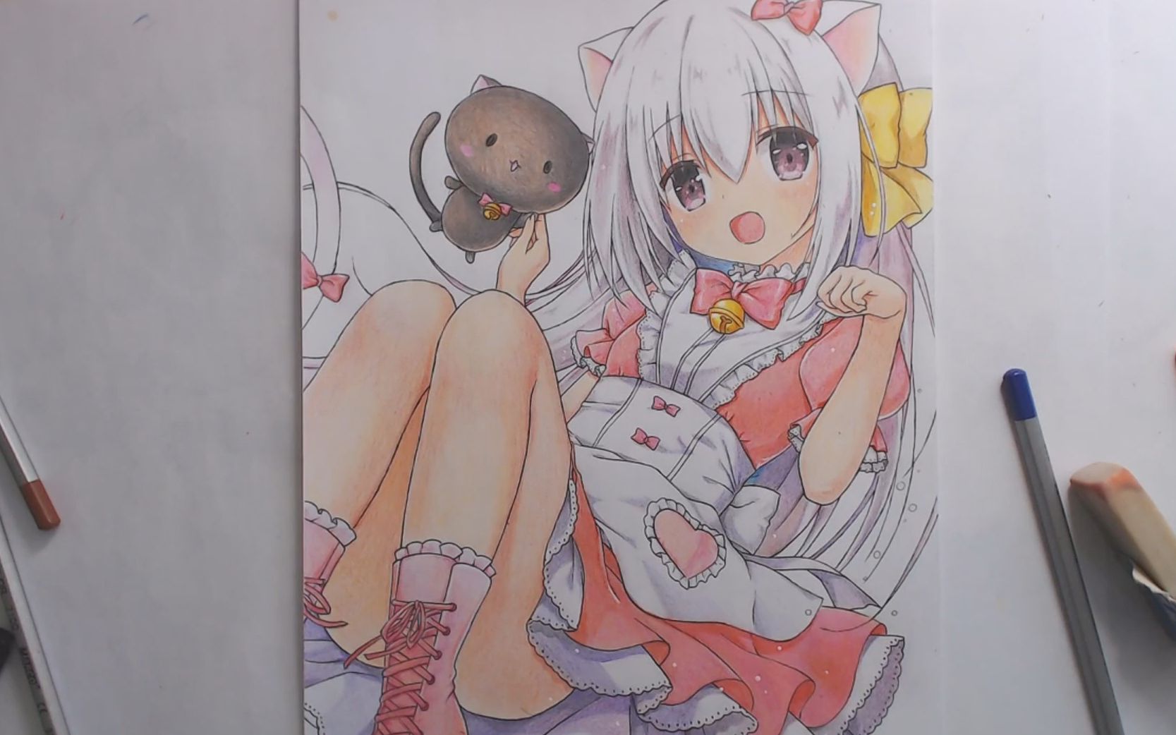 【油性彩铅第十六期】普普通通画只猫娘