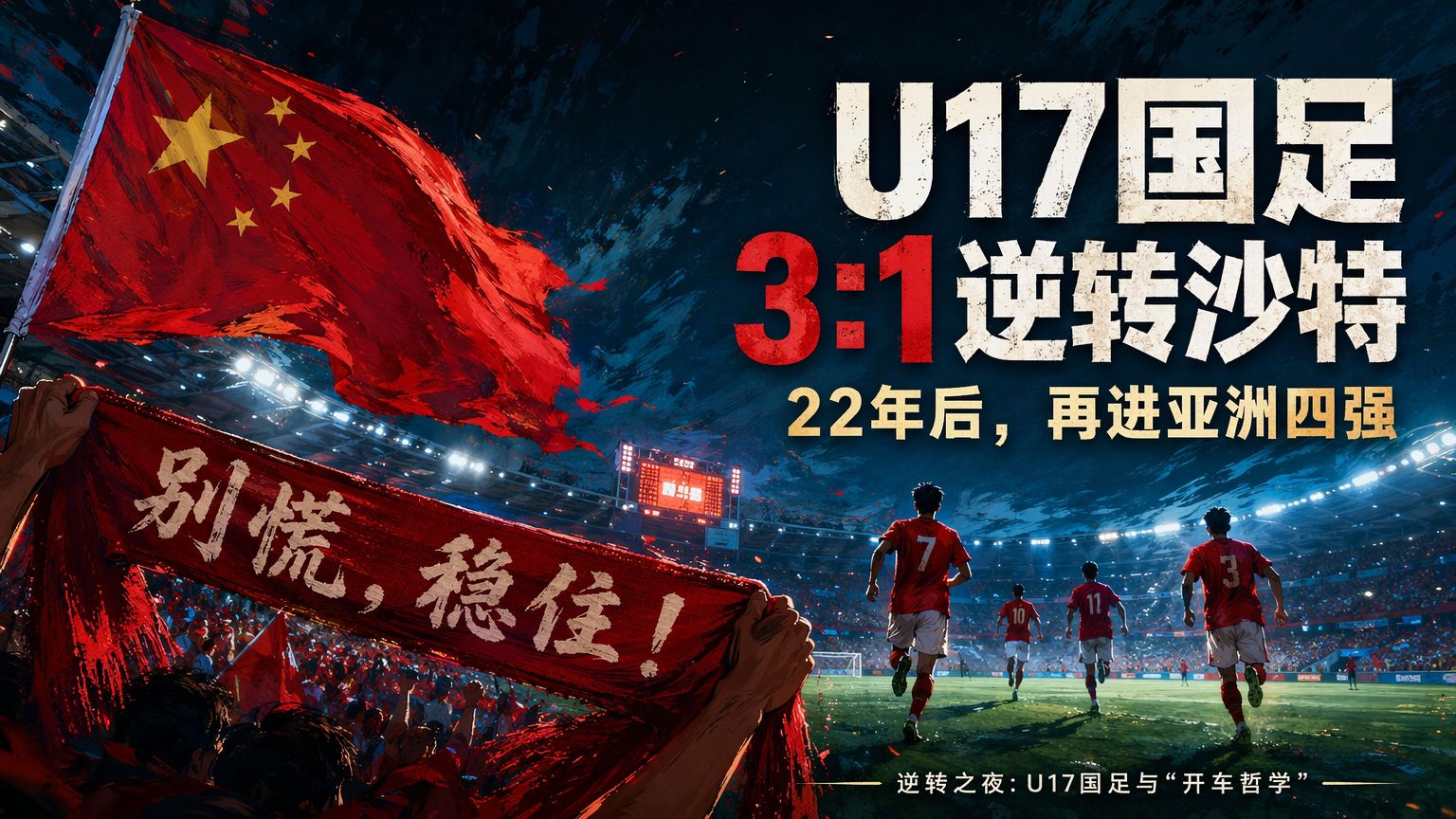 U17国足3比1沙特！时隔22年进四强