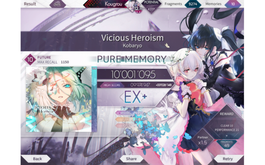 【Arcaea/手元】 每日一收 Vicious Heroism (ftr) Pure Memory (55)哔哩哔哩bilibili原神