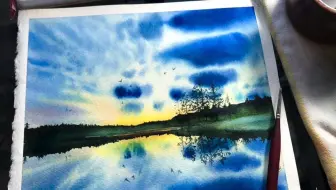 水彩 透明水彩画出庭院里的玫瑰水彩画酒井芳元 哔哩哔哩 Bilibili