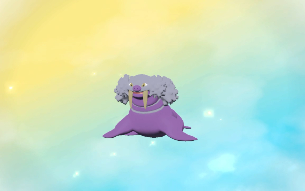 【宝可梦阿尔宙斯】新鲜抓到的闪光头目小海豹,粉粉的还是女孩纸