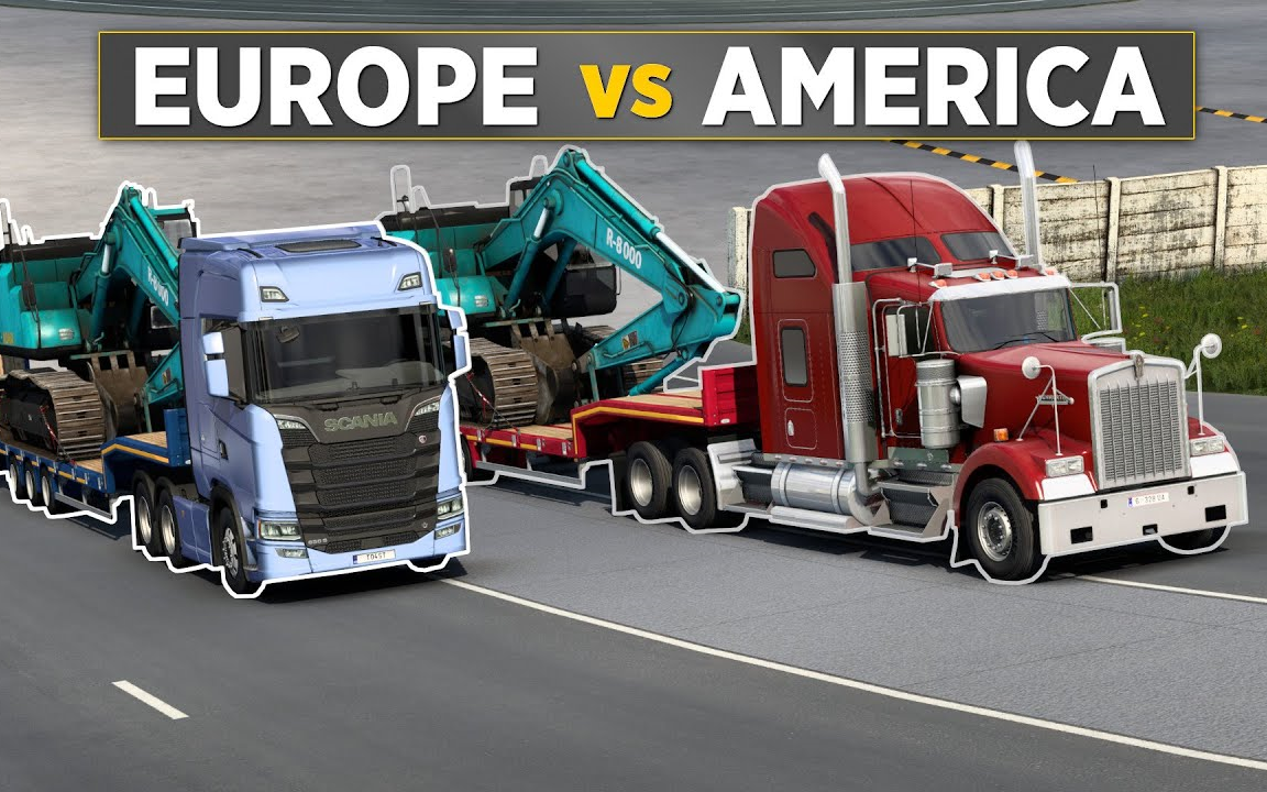 [图]【ETS2对比ATS】加速对比测试！欧洲卡车模拟VS美国卡车模拟European Truck vs American Truck