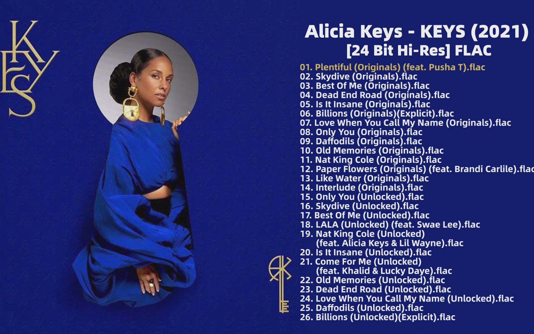 Alicia Keys  最新专辑《KEYS》 (2021) [24 Bit HiRes] FLAC哔哩哔哩bilibili