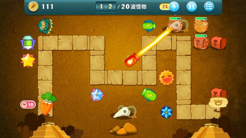 保卫萝卜1 沙漠第六关