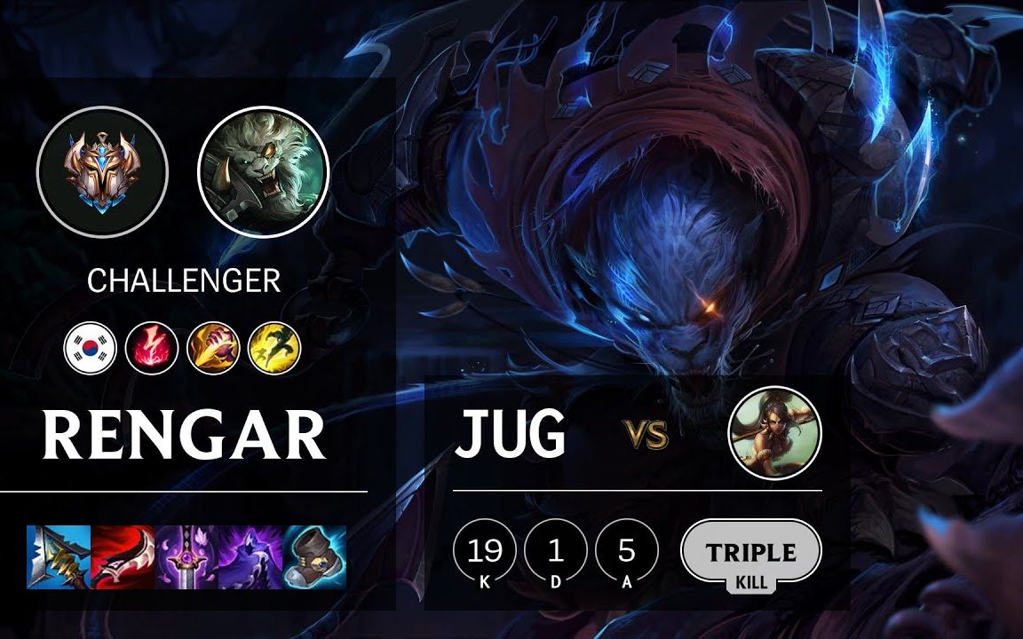 【韩服王者局】【打野】雷恩加尔 vs 奈德丽 - 10.25