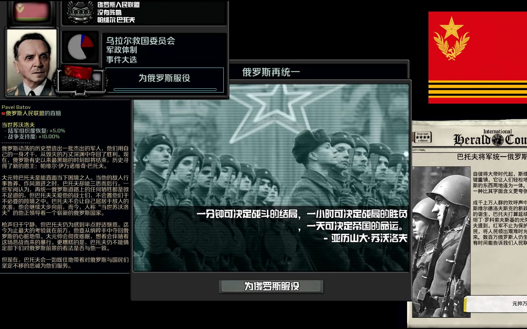 【钢铁雄心4TNO】巴托夫统一俄罗斯事件一览(含超事件)钢铁雄心4