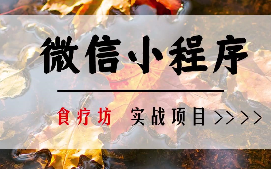 微信小程序 食疗坊项目 4天教你如何做小程序项目哔哩哔哩bilibili