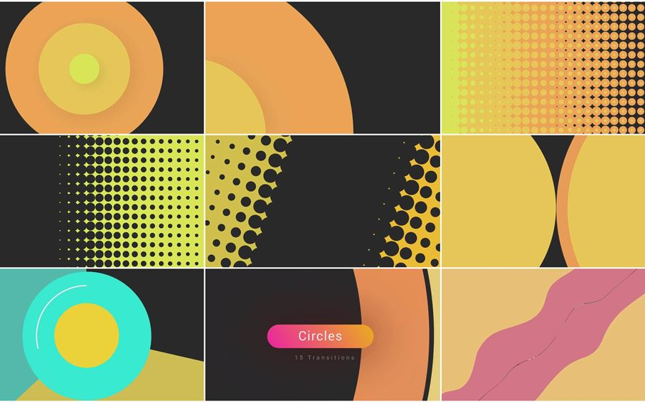 ae模板-半色调转场过渡 图形转场过渡 30个转场过渡