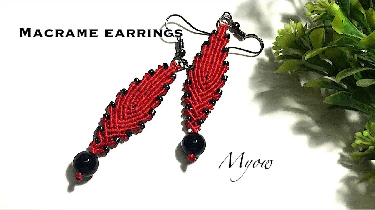 【myow handmade】耳环绳编教程299 macrame bracelet _ myow 299