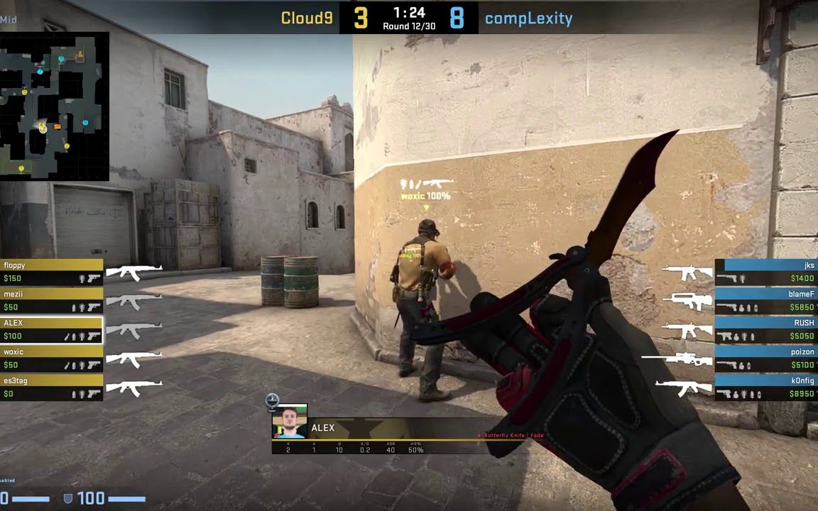 【csgo】pov cloud9 alex (29/19) vs complexity (de_dust2)_哔哩