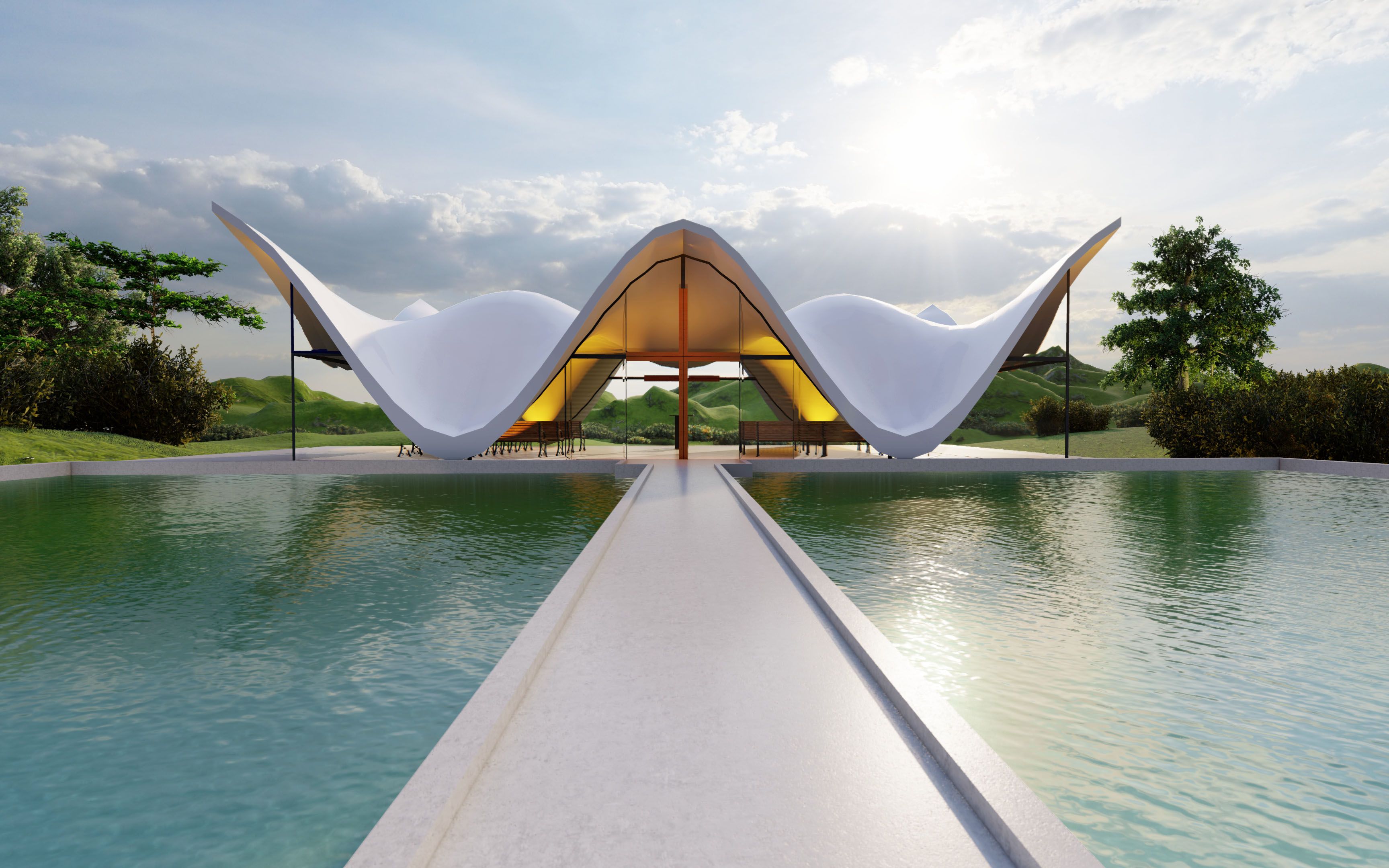 建模练习——南非bosjies教堂 lumion建筑动画