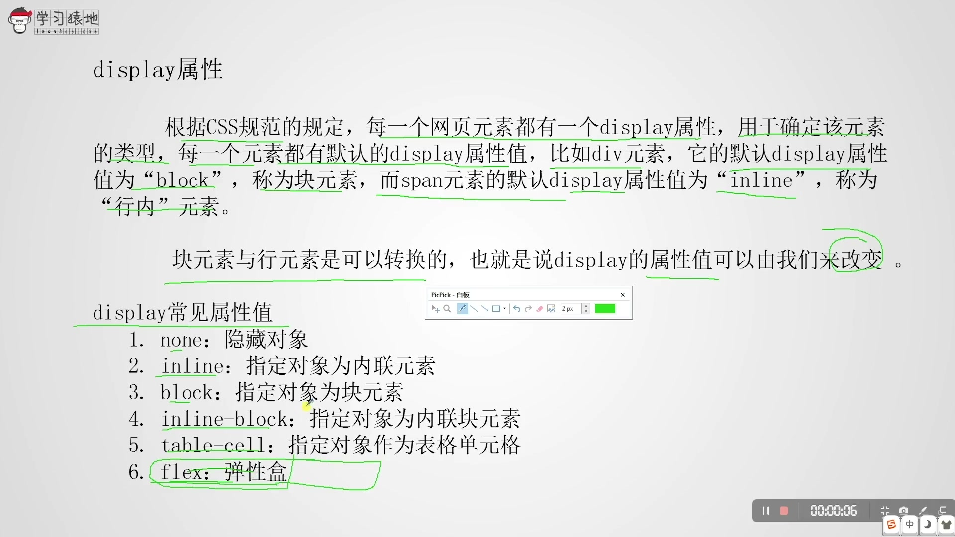 前端教程 页面布局 div+css 5.display属性 学习猿地哔哩哔哩bilibili