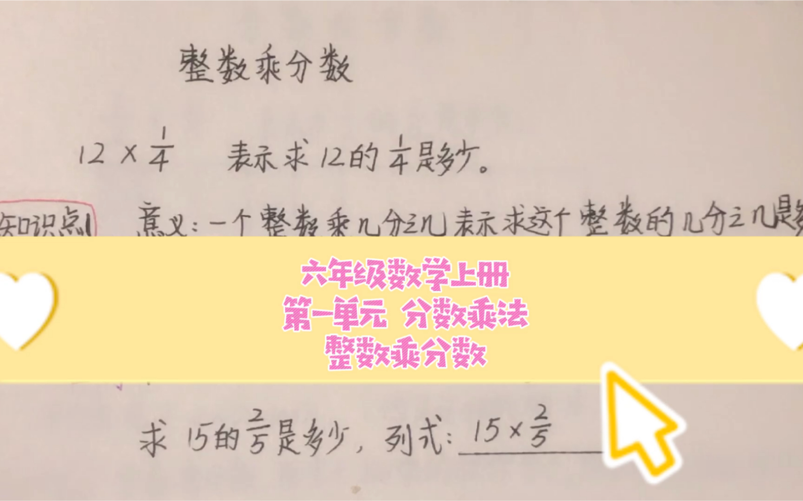 六年级数学上册第一单元《分数乘法》整数乘分数,一个数乘分数就表示求这个数的几分之几是多少哔哩哔哩bilibili