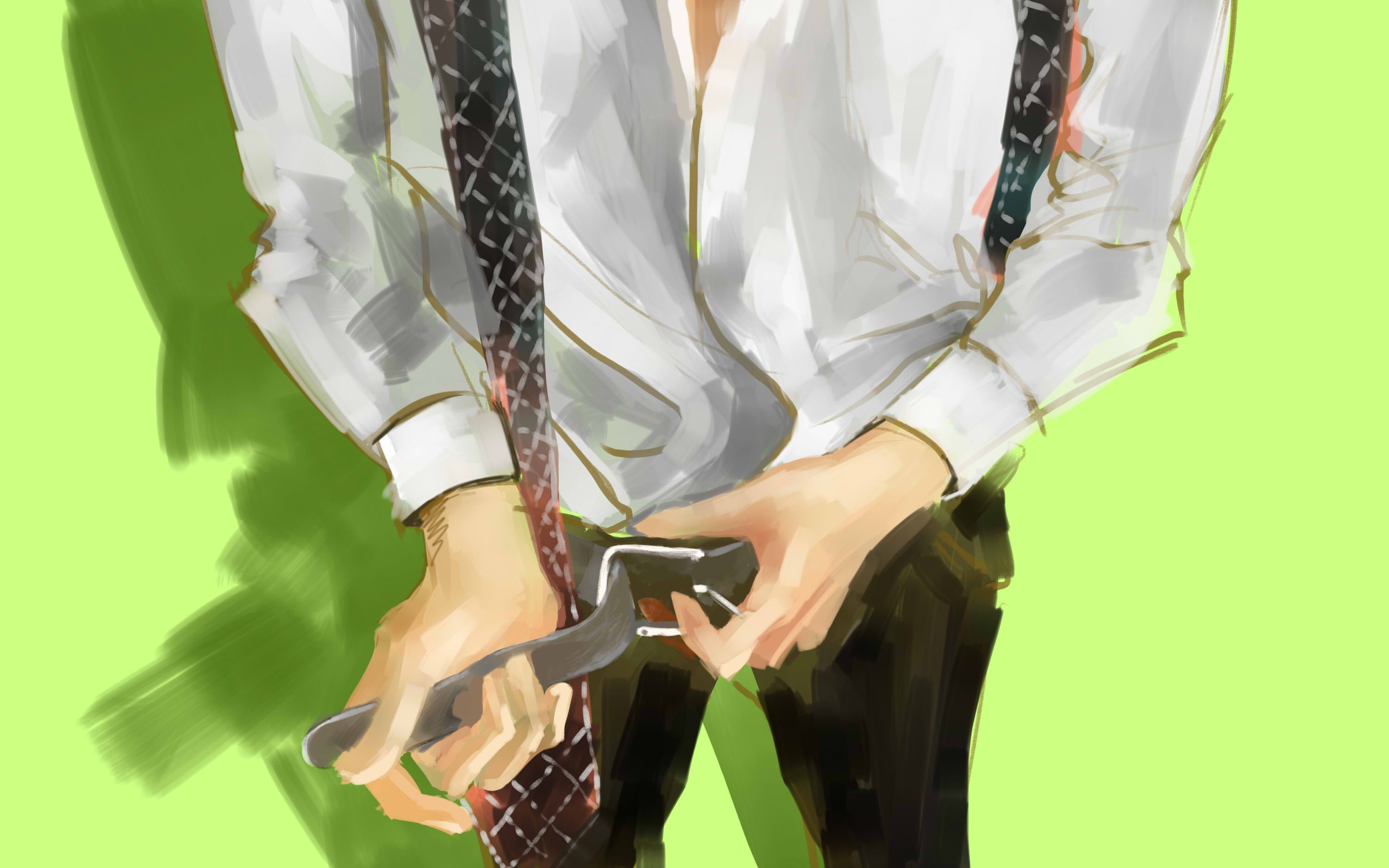 黄子韬-狂拽炫酷解皮带(什么鬼)-sai绘画过程