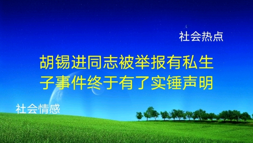 段静涛发表道歉声明,证明胡锡进同志有私生子的事就是被诬陷滴哔哩哔哩bilibili