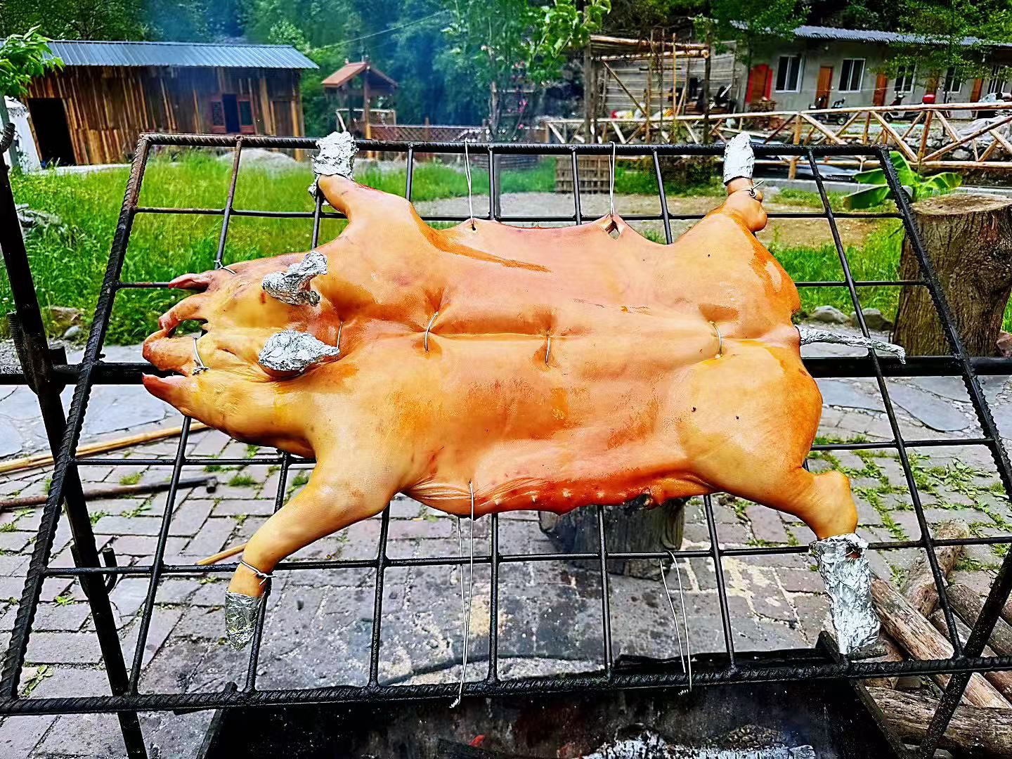 家常美味,也是人生百味,烤只猪和羊肚菌炖鸡招待朋友.