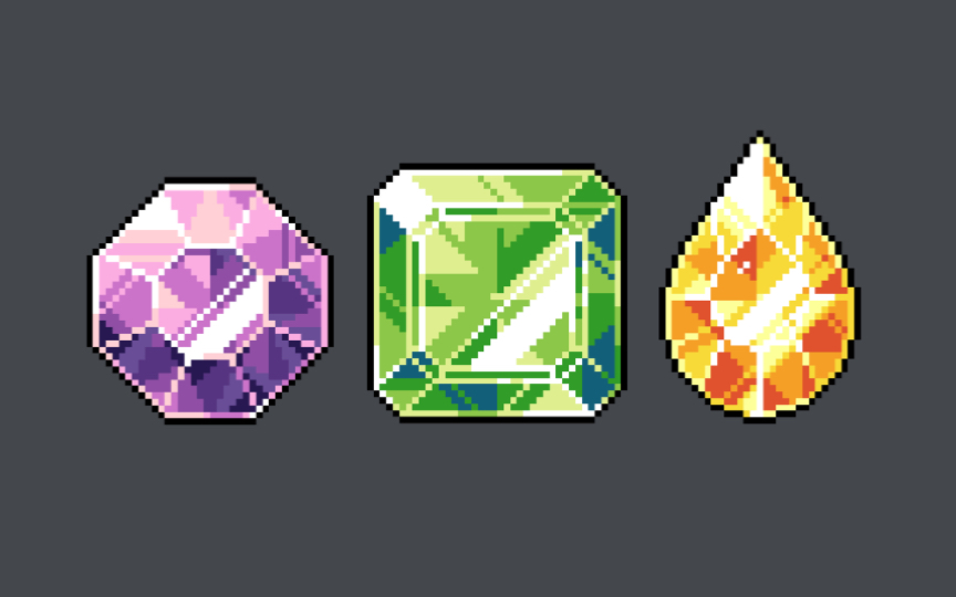 【像素画练习】摸摸宝石-小野u-默认收藏夹-哔哩哔哩视频