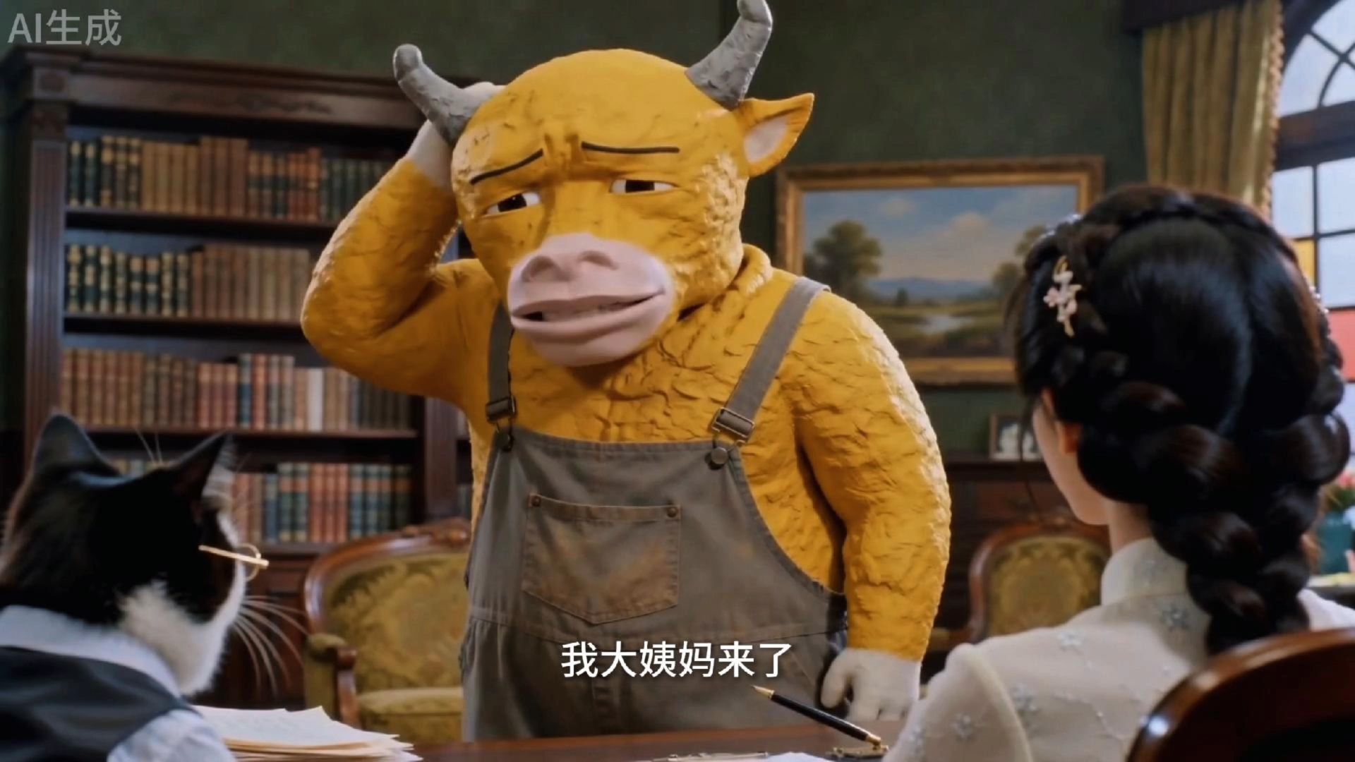 牛来请假：大姨妈来了！
