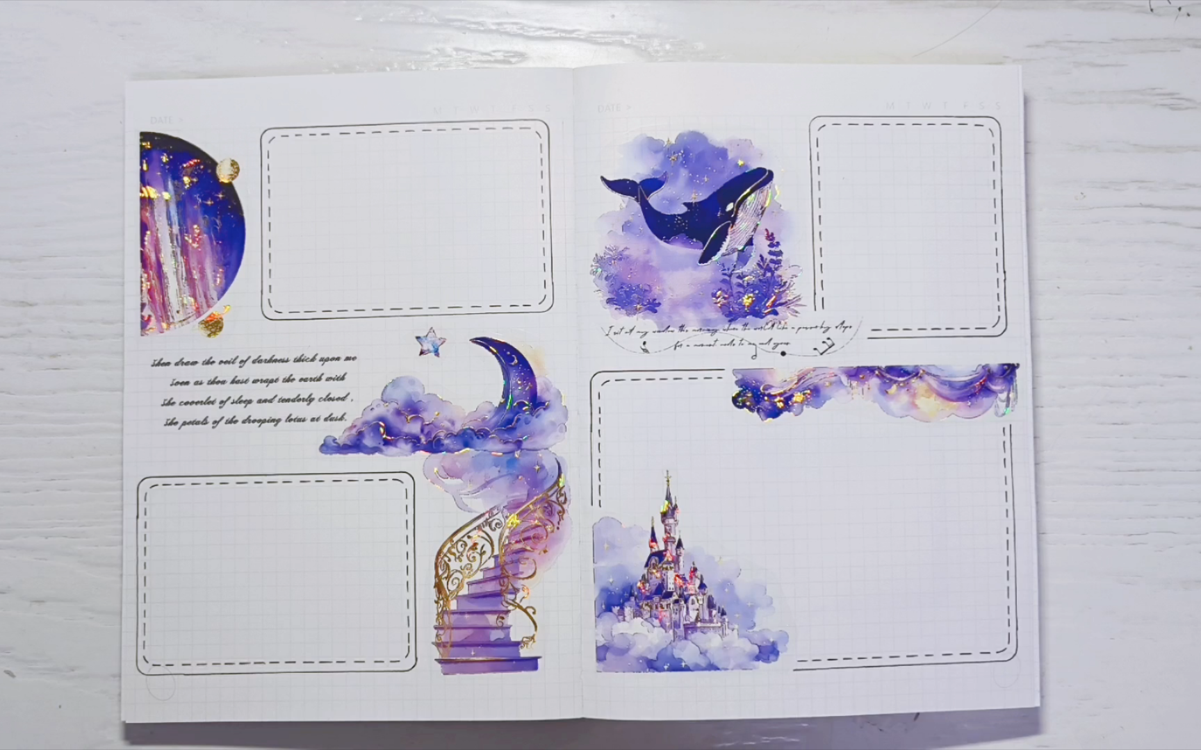 【b6手帐排版】所用胶带是墨心文创的幻海绮梦