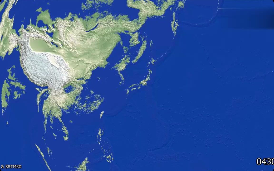 如果海平面上升8800米,地球会变成什么样子?数据模拟动画演示