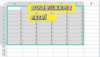excel根据内容自动调整行高和列宽