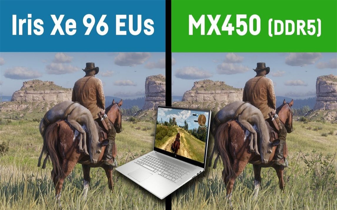 Iris Xe vs MX 450 2G(GDDR5) 笔记本移动端 显卡性能测试对比(1080P分辨率最低画质) 1080P视频