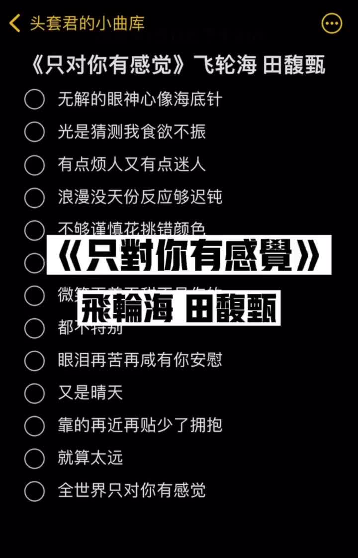 [图]只对你有感觉飞轮海伴奏合拍合唱头套君只对你有感觉飞轮海田馥甄