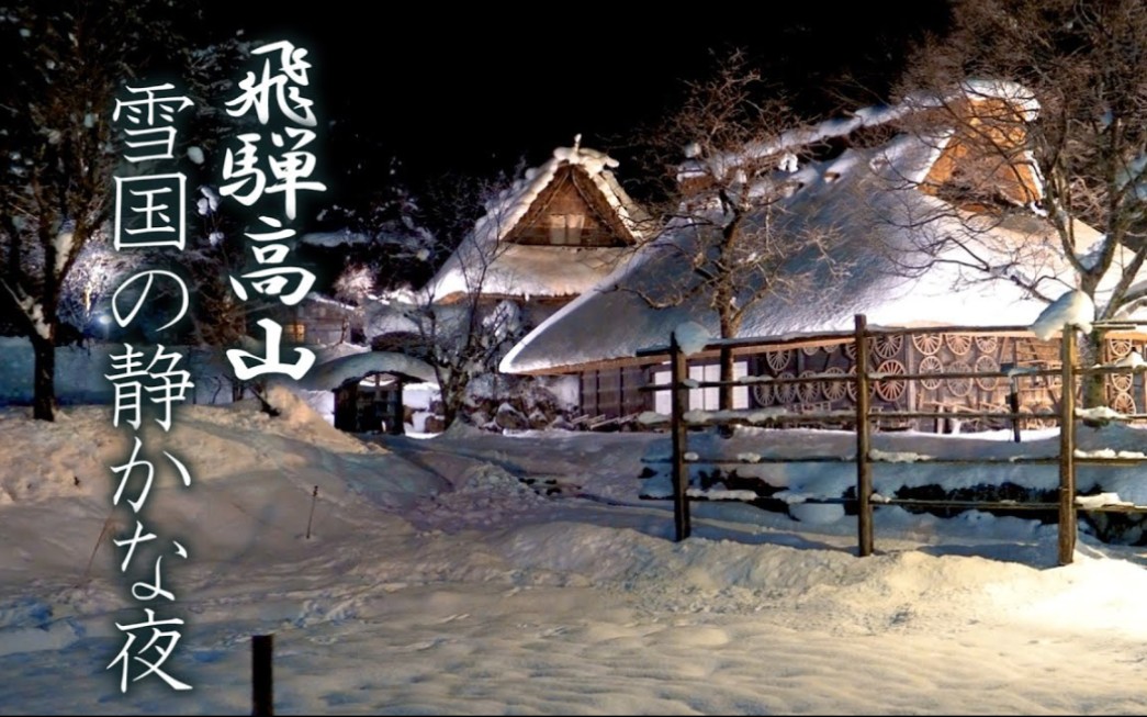 【4K降雪】寂静之夜的高山 雪国・飞騨高山の静かな夜 #4K哔哩哔哩bilibili