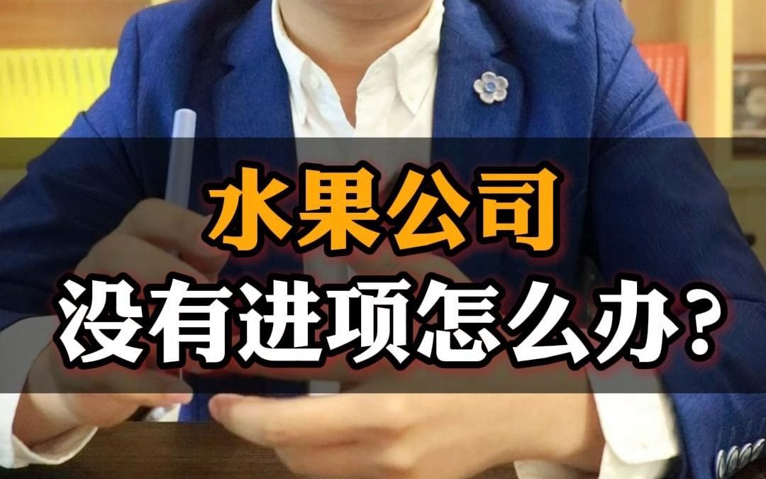 水果公司,没有进项怎么办?哔哩哔哩bilibili