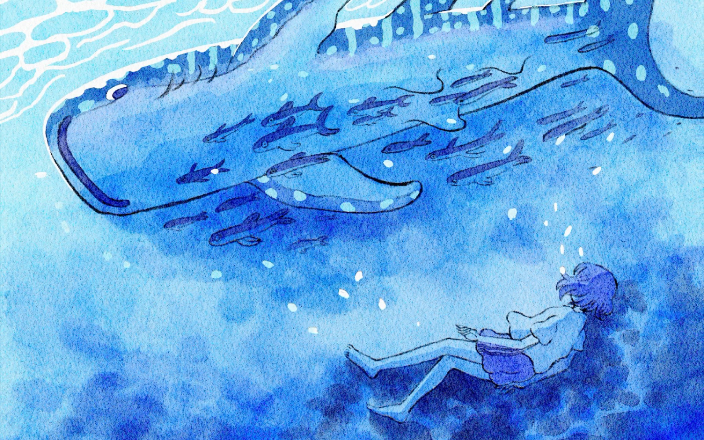 ipad水彩插画|深海邂逅