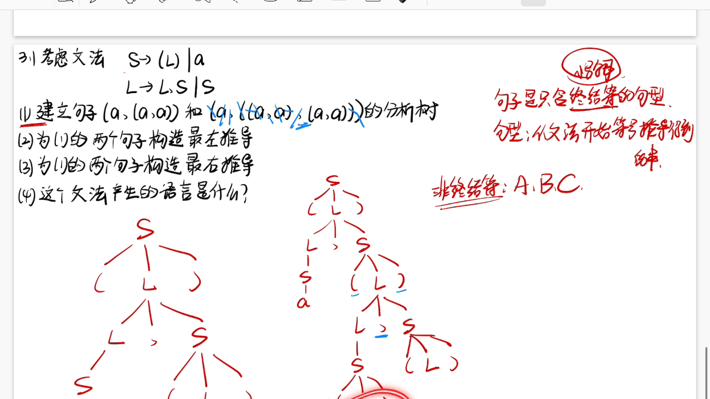 编译原理陈意云第三版#第三章语法分析分析树与最左最右推导句子句型区分哔哩哔哩bilibili