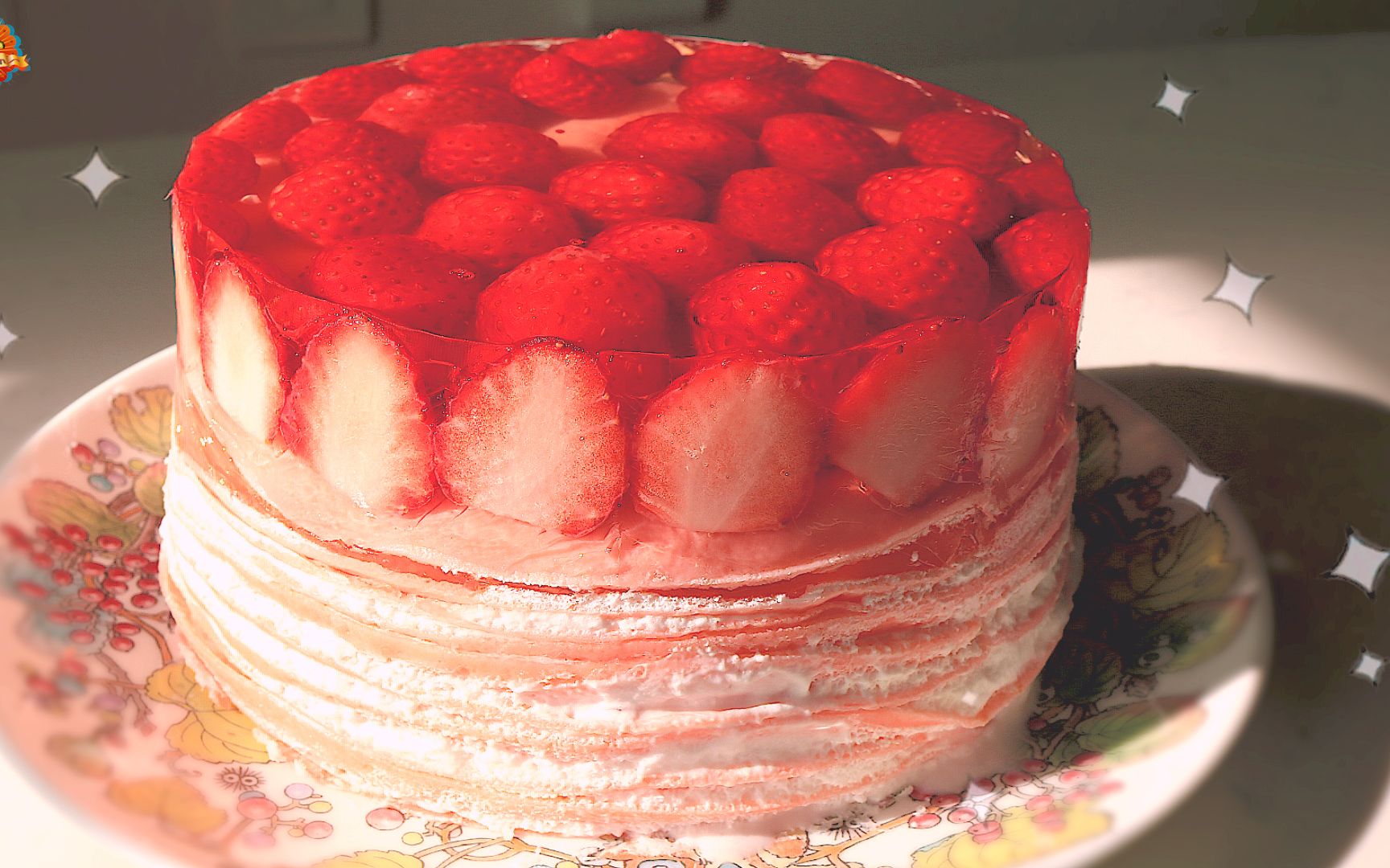 草莓系列奶香浓郁的草莓奶油千层蛋糕包教包会