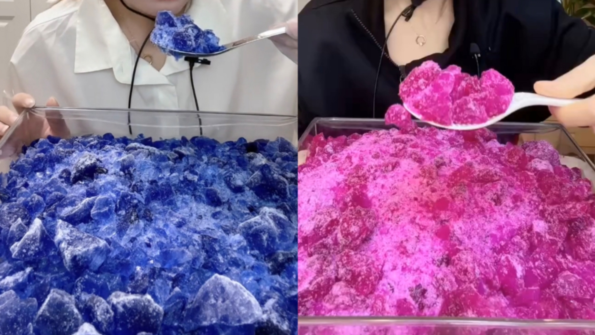 洋妮儿彩色大颗粒冰(三),火龙果和蓝色勺子大颗粒冰