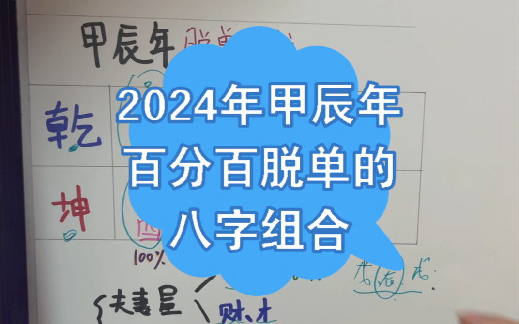 2024年甲辰年,百分百脱单的八字组合有哪些?哔哩哔哩bilibili