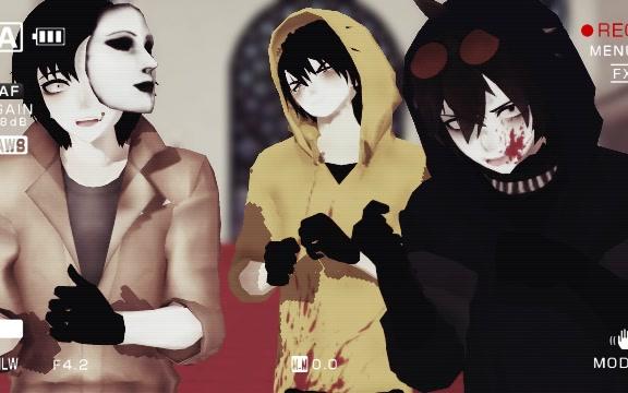 【creepypasta x mmd】everybody.【打白工三人组】