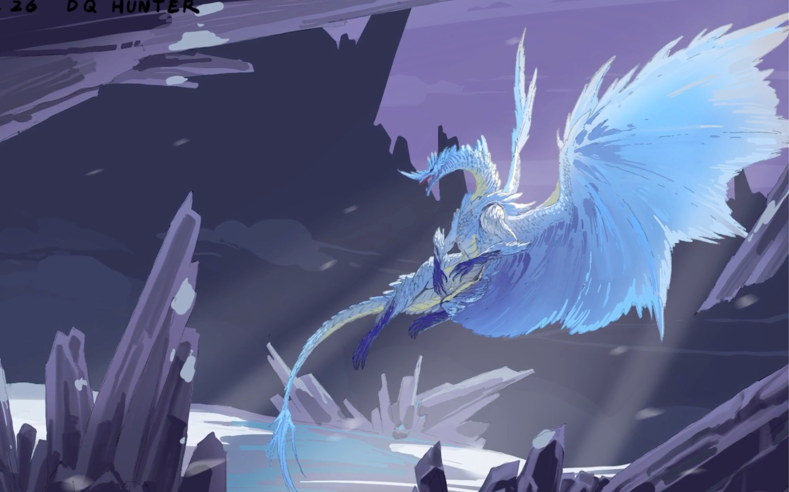 ipad绘画procreate怪物猎人09冰咒龙_哔哩哔哩 (゜