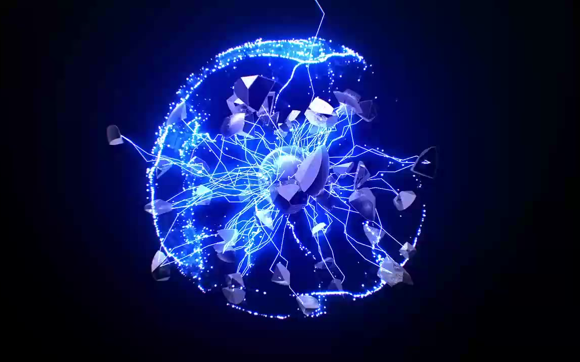 premiere模板蓝色能量球闪电特效粒子爆炸特效片头模板