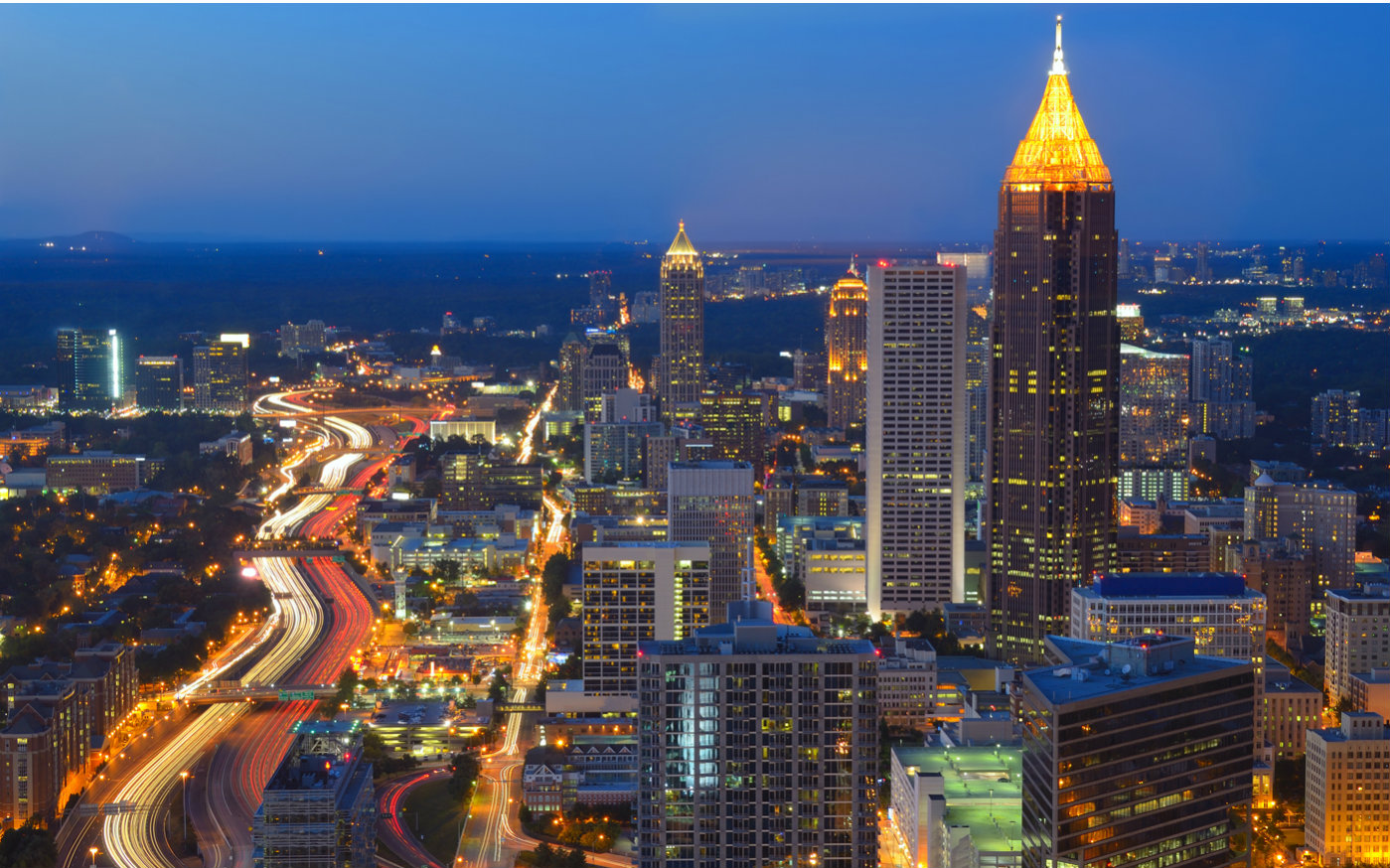 【夜景】高速上的亚特兰大夜晚