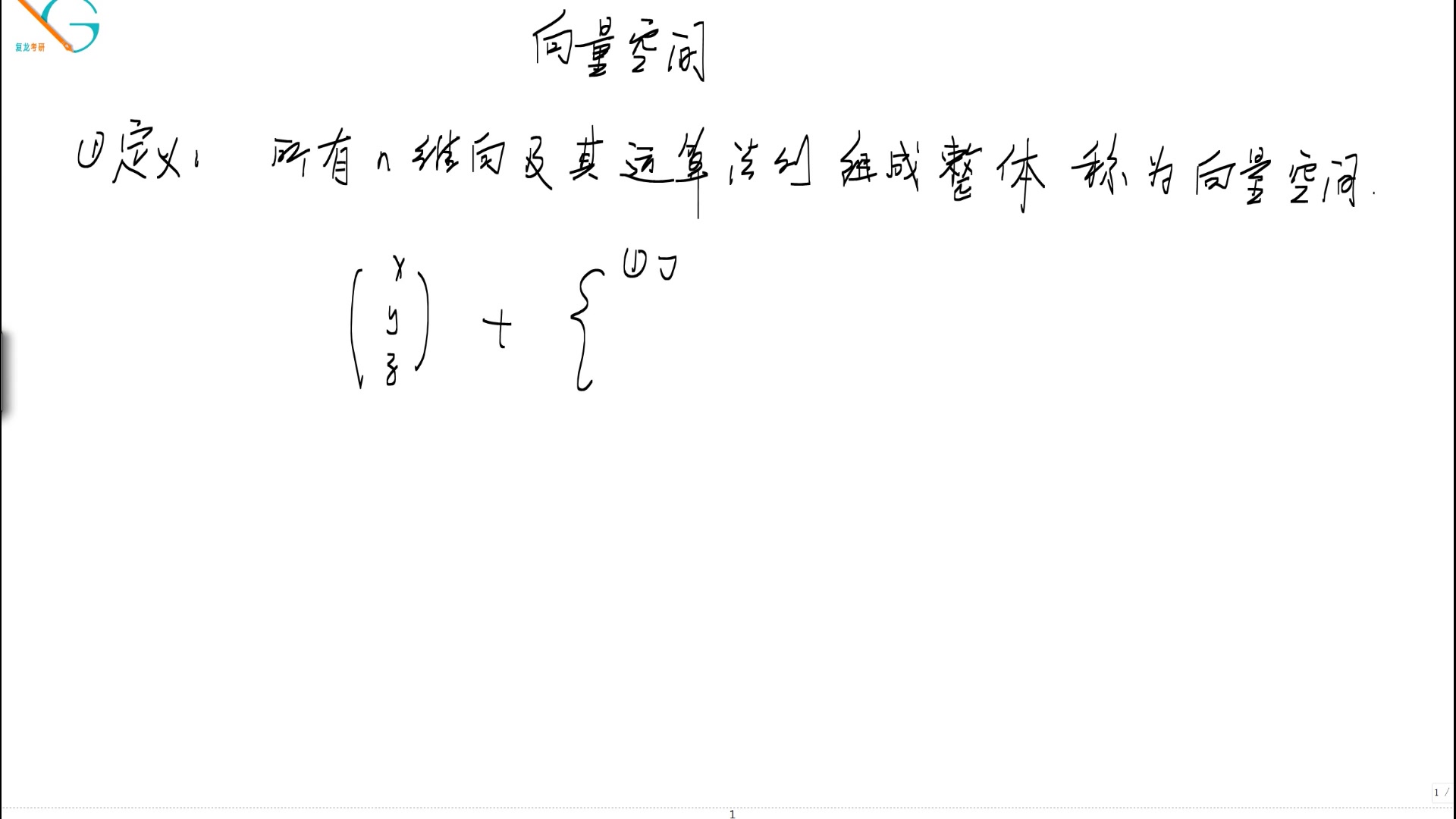 2021考研数学,数一考纲范围内的向量空间,向量空间的基,过渡矩阵补充哔哩哔哩bilibili