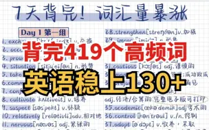 Download Video: 拿捏住了！419个高频词！7天背完，词汇量暴涨！