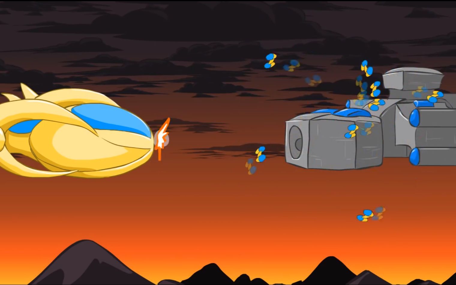 当航母小飞机发射风暴战舰的炮弹