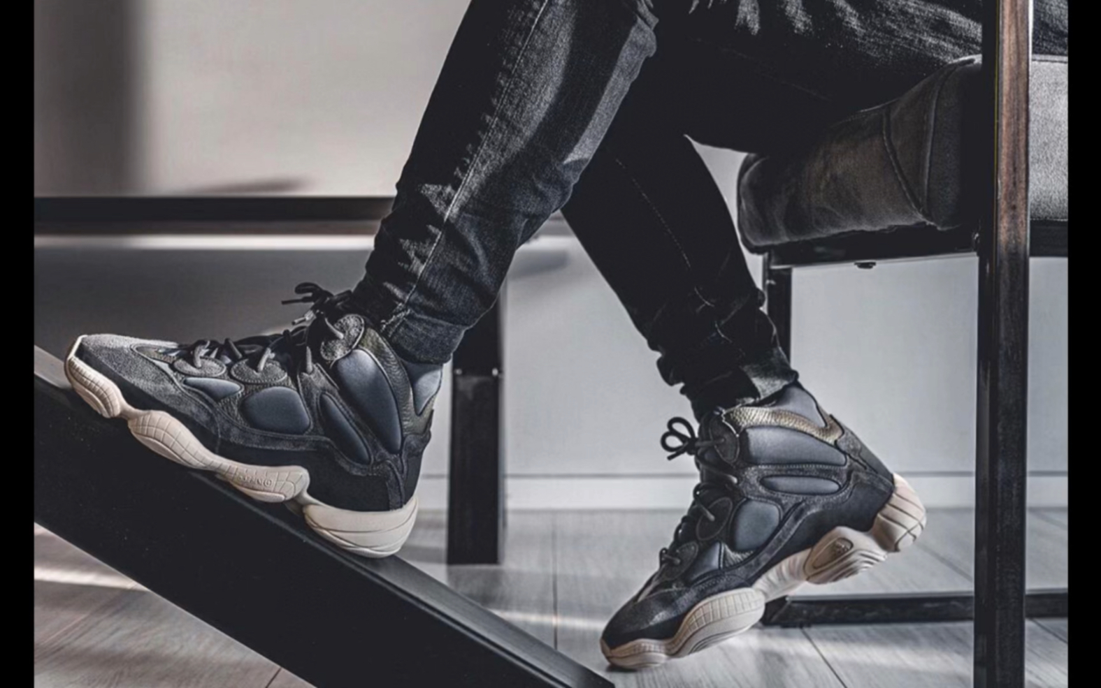 阿迪达斯 adidas yeezy 500 high slate 高帮黑曜石运动鞋fw4968