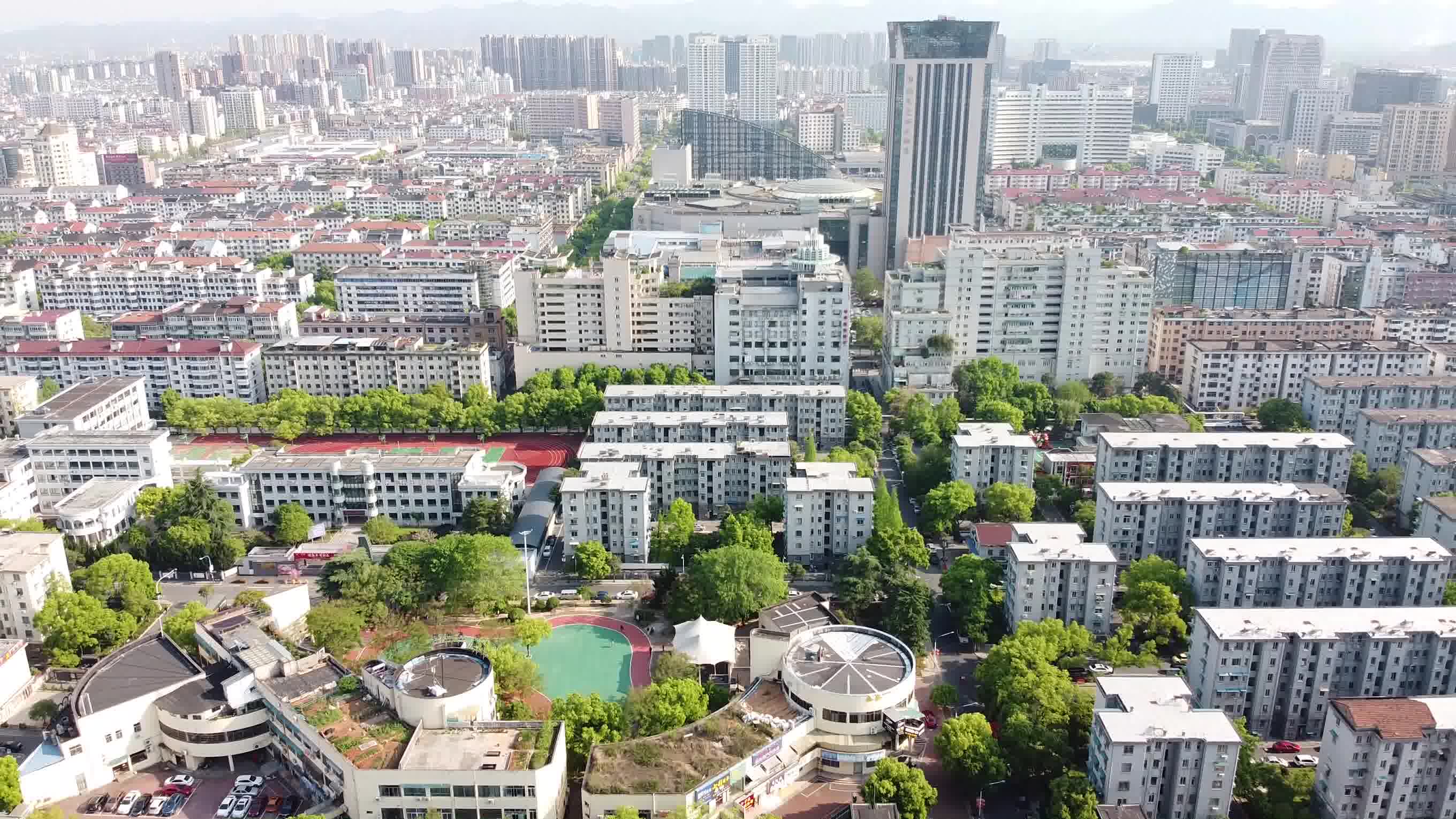 航拍 金华 南苑小区 全景 ----高畈----大江南-----中梁首府----云都