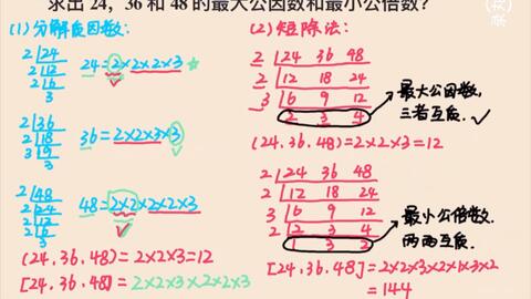 李老师讲数学 最大公约数与最小公倍数 哔哩哔哩