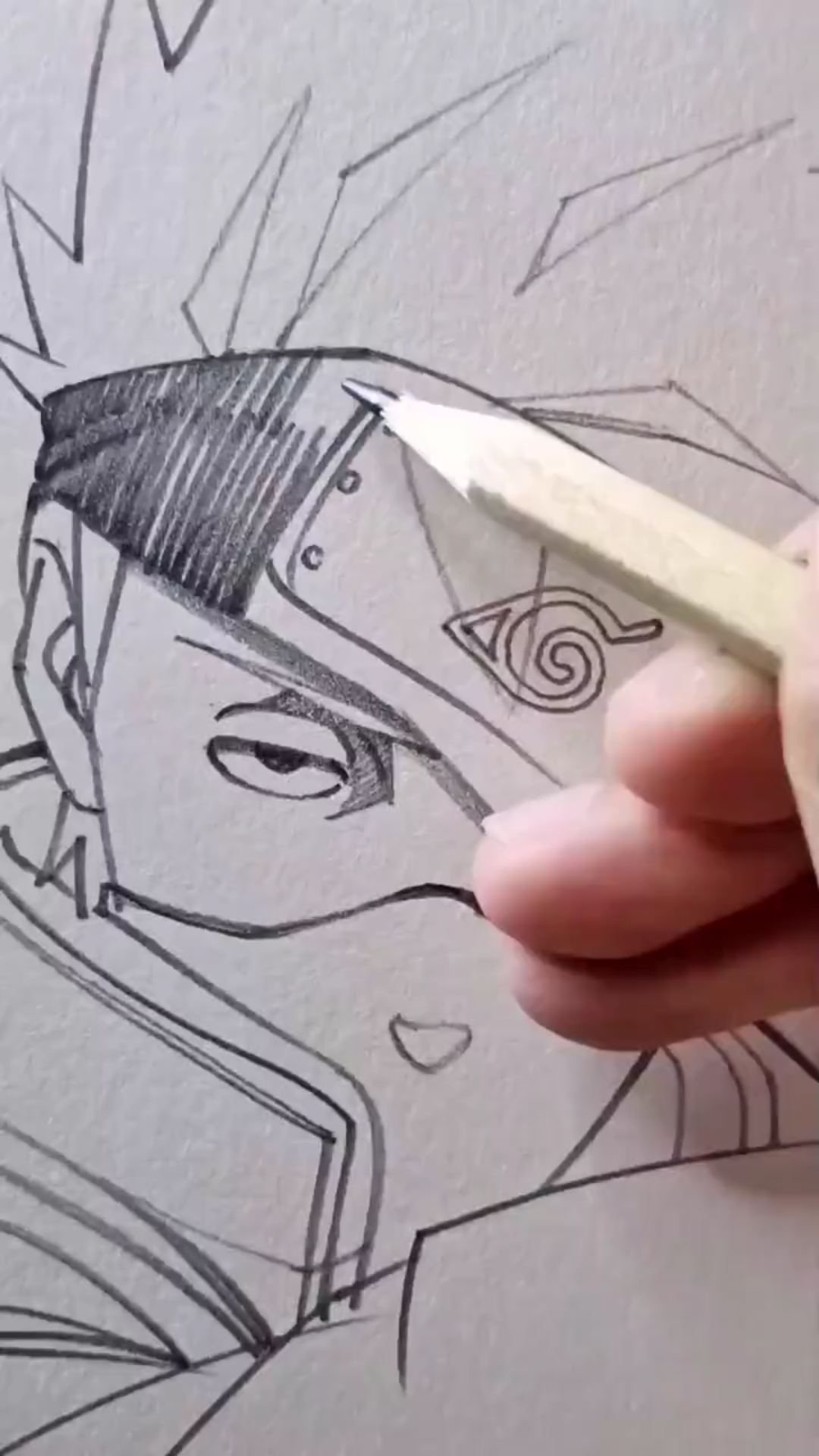 铅笔画卡卡西手绘