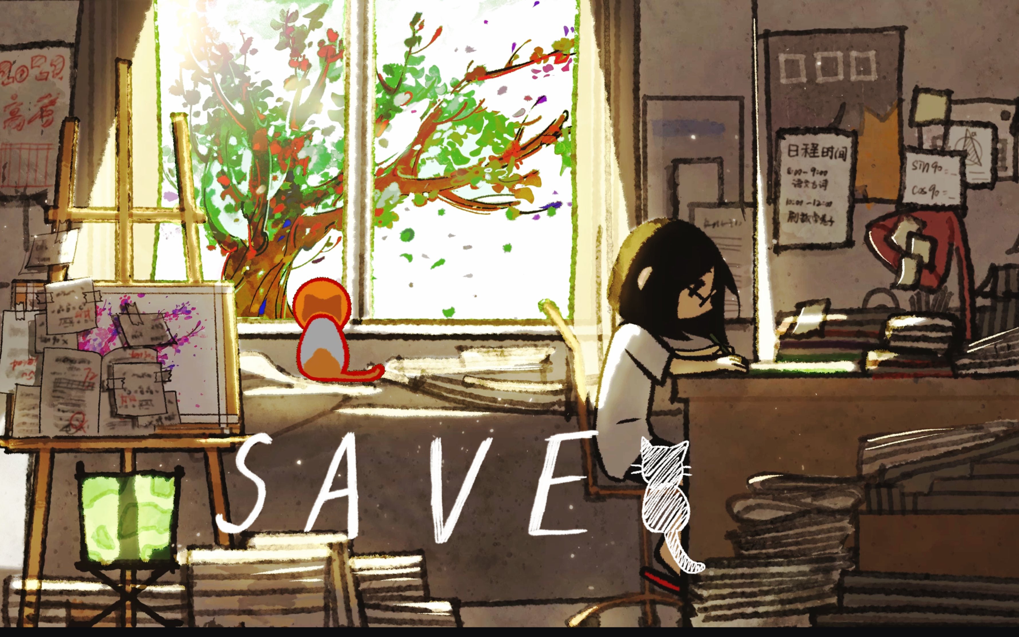 [图]【原创】治愈系动画短片《SAVE》女孩与小猫相互救赎，一个月爆肝2025张画面