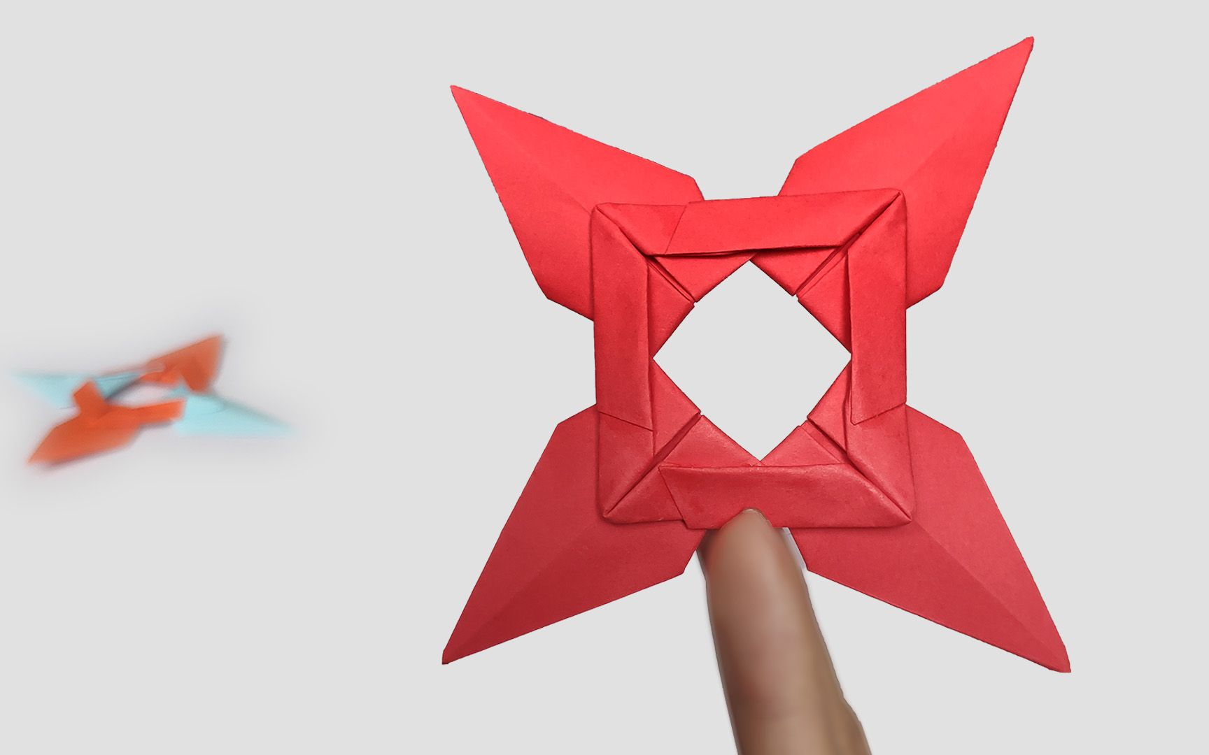 忍者回旋飞镖暗器如何用彩纸手工制作?简单完整儿童折纸玩具慢教程